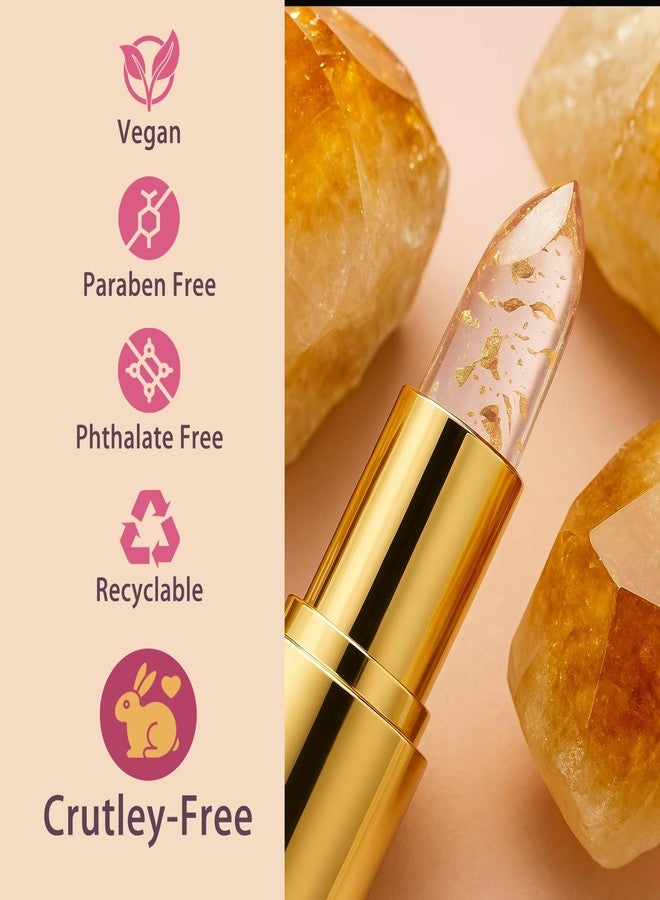 إيلهو أحمر شفاه إيلهو 2 قطعة متغير اللون، أحمر شفاه شفاف متغير اللون، مرطب شفاه مقاوم للانتقال مع رقائق ذهبية في الداخل، يدوم حتى 12 ساعة، مرطب وخفيف الوزن - Image 2